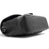 Caviar Quilted Small Double Flap Black
