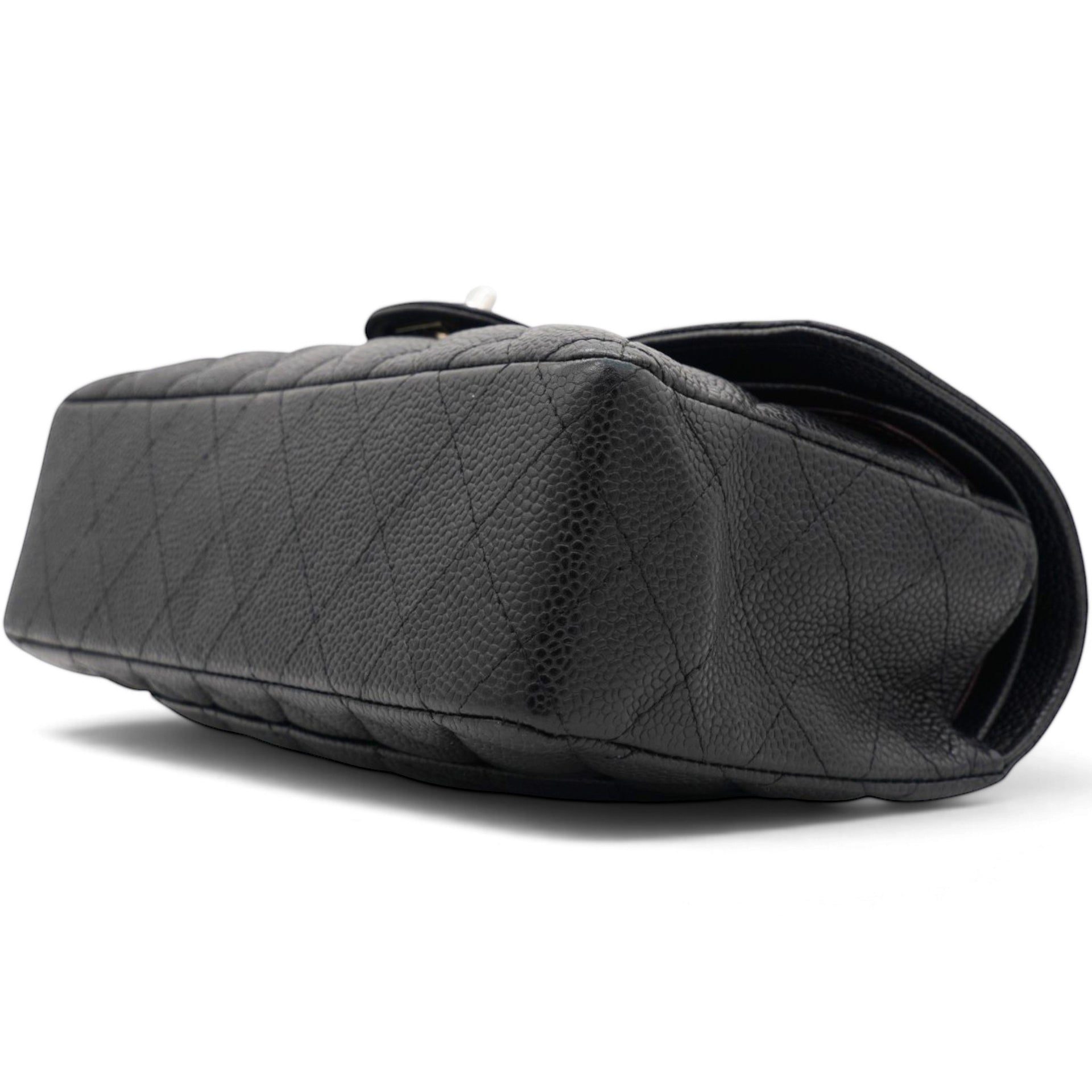 Caviar Quilted Small Double Flap Black
