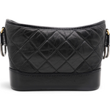 Aged Calfskin Quilted Small Gabrielle Hobo Black