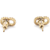 CD Gold Crystal Stud Earrings