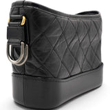 Aged Calfskin Quilted Small Gabrielle Hobo Black