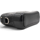 Aged Calfskin Quilted Small Gabrielle Hobo Black