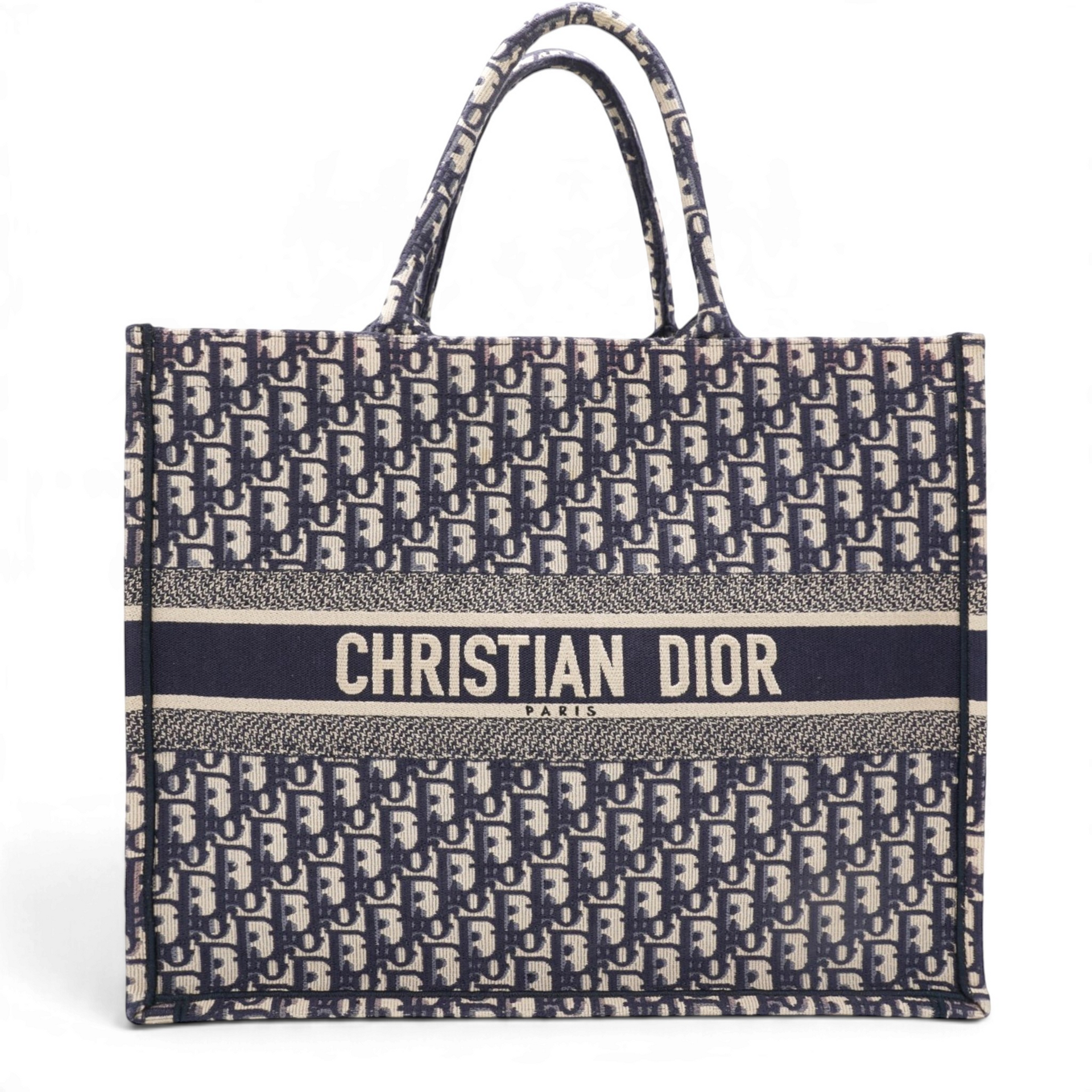 Oblique Book Tote Blue Multicolor Large