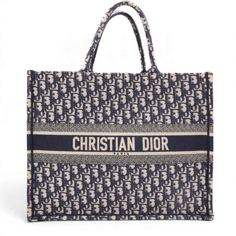 Oblique Book Tote Blue Multicolor Large