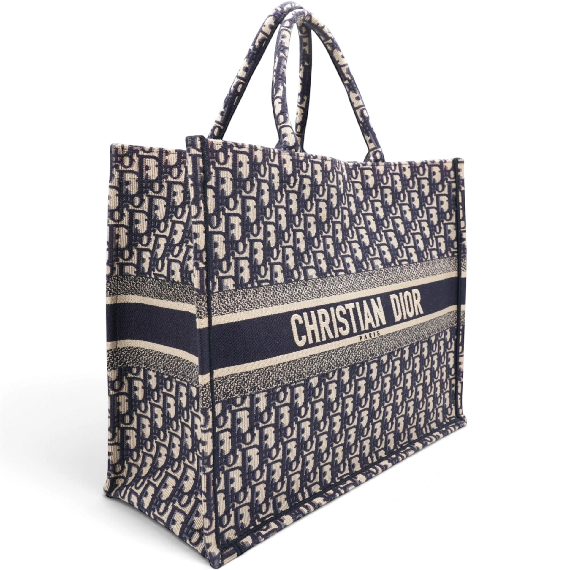 Oblique Book Tote Blue Multicolor Large
