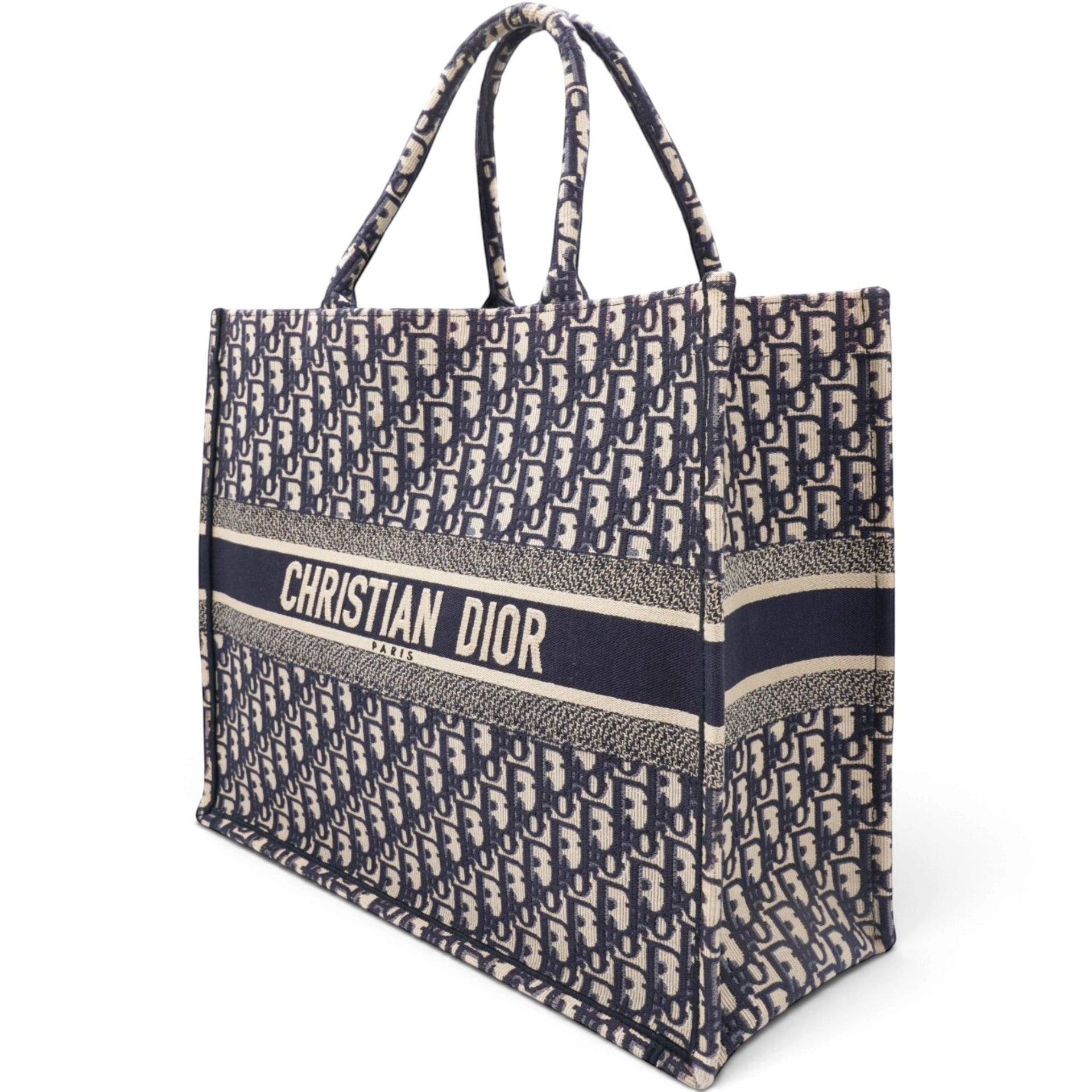 Oblique Book Tote Blue Multicolor Large