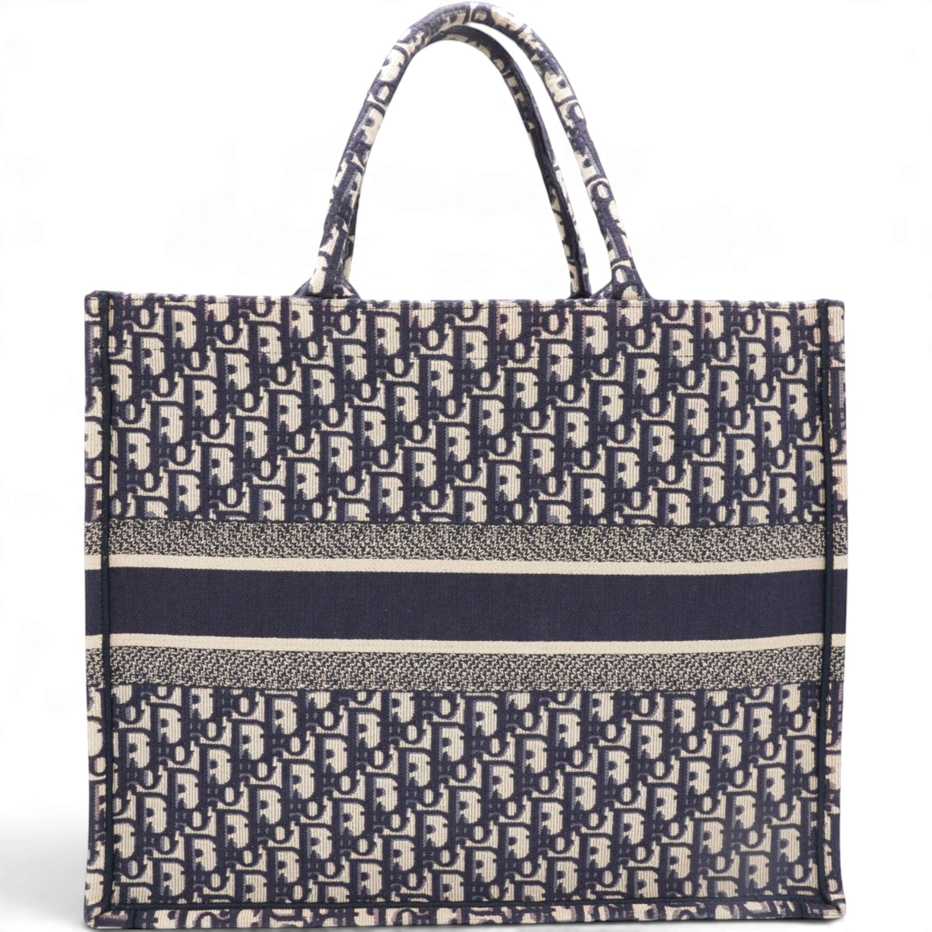 Oblique Book Tote Blue Multicolor Large