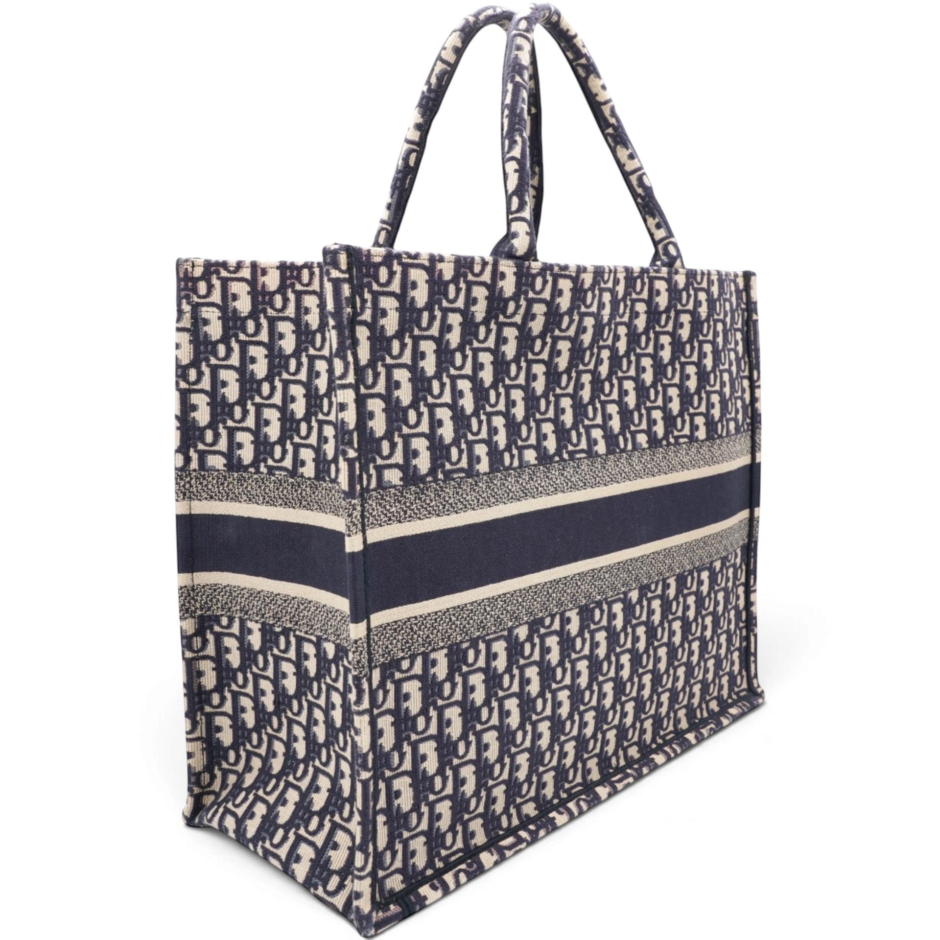 Oblique Book Tote Blue Multicolor Large