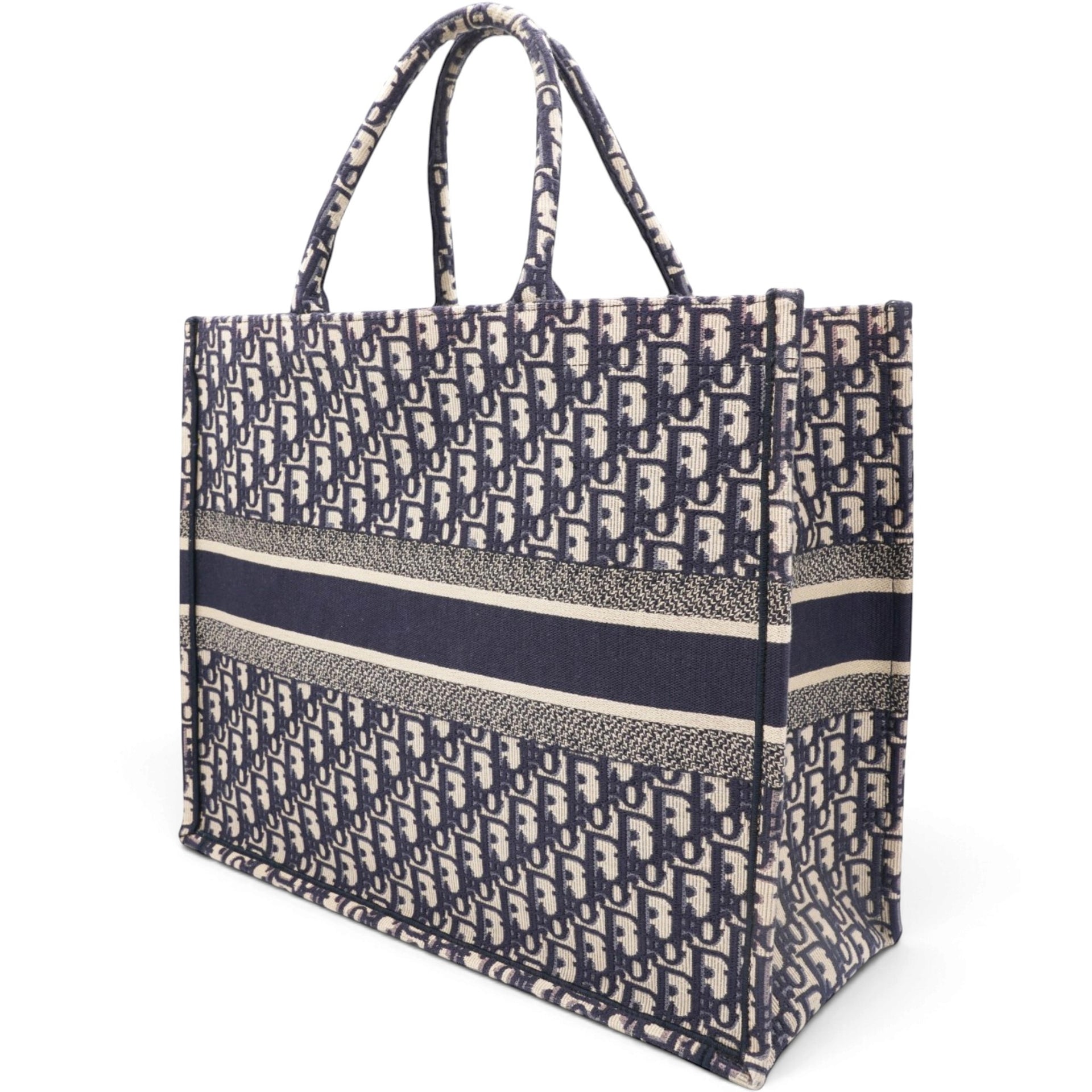 Oblique Book Tote Blue Multicolor Large