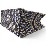 Oblique Book Tote Blue Multicolor Large