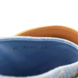 Monogram Washed Denim Aspen Platform Clog Mules Blue Size40