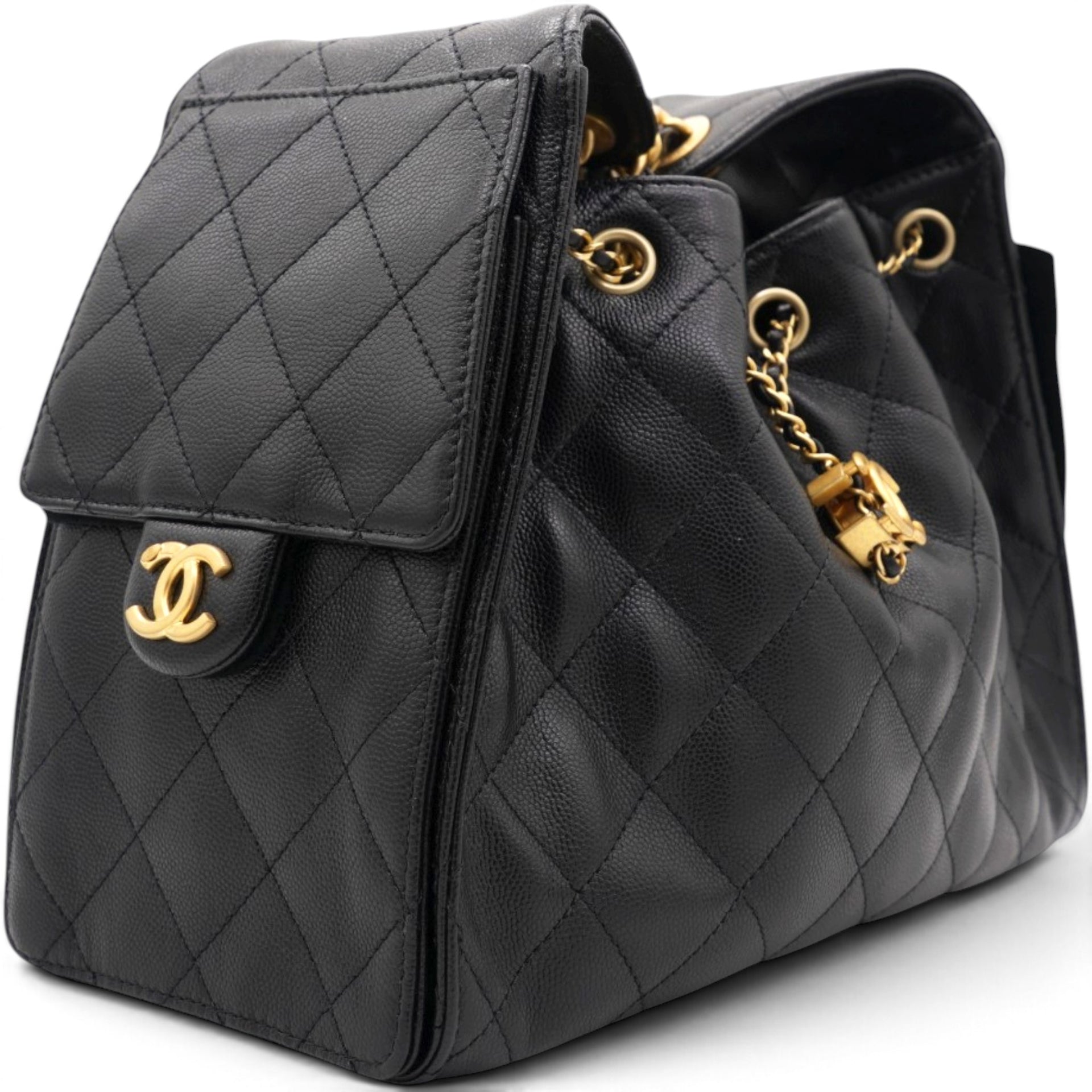 Caviar Quilted Small Chanel 25 Handbag Black