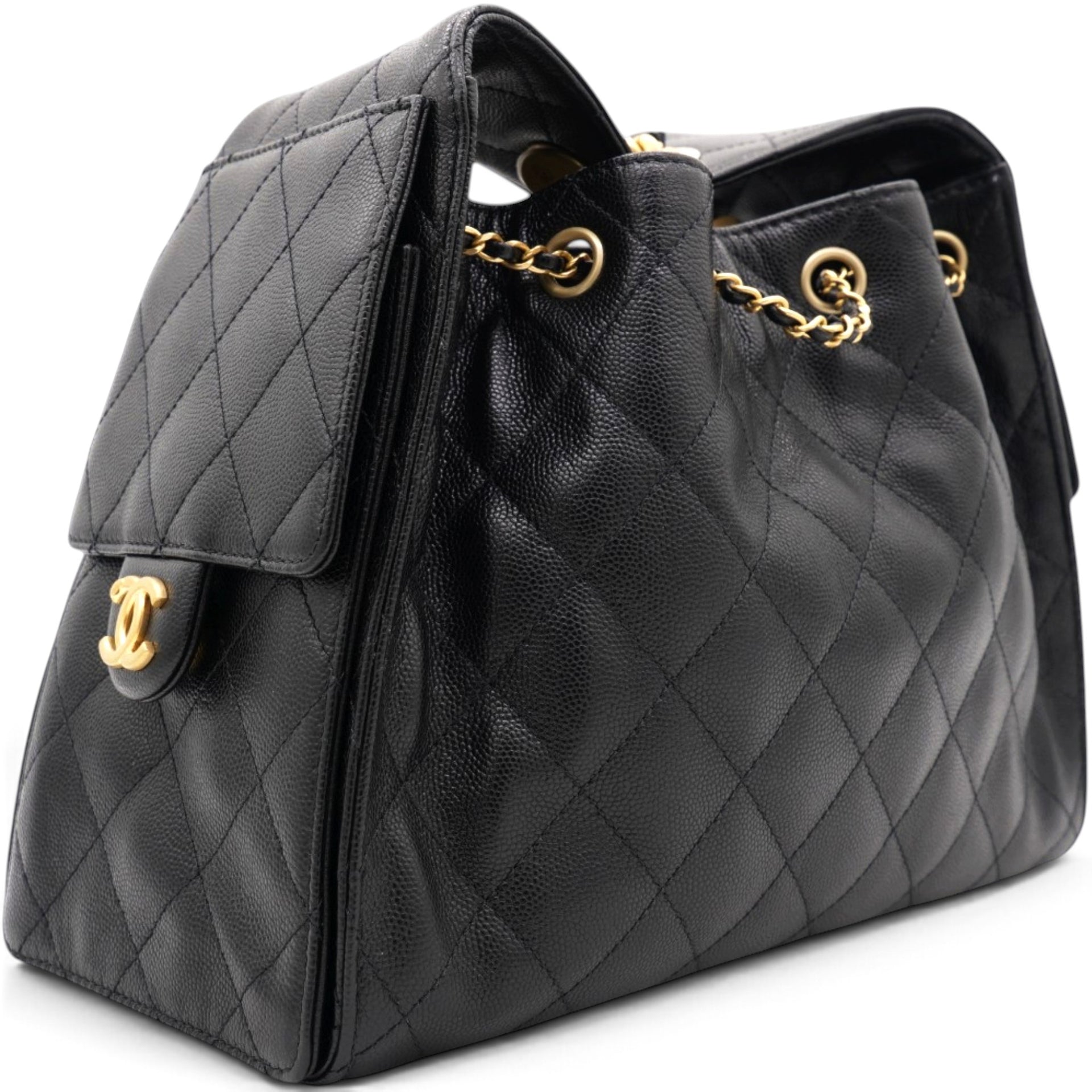 Caviar Quilted Small Chanel 25 Handbag Black