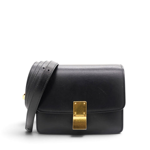Box Calfskin Mini Classic Box Flap Bag Black