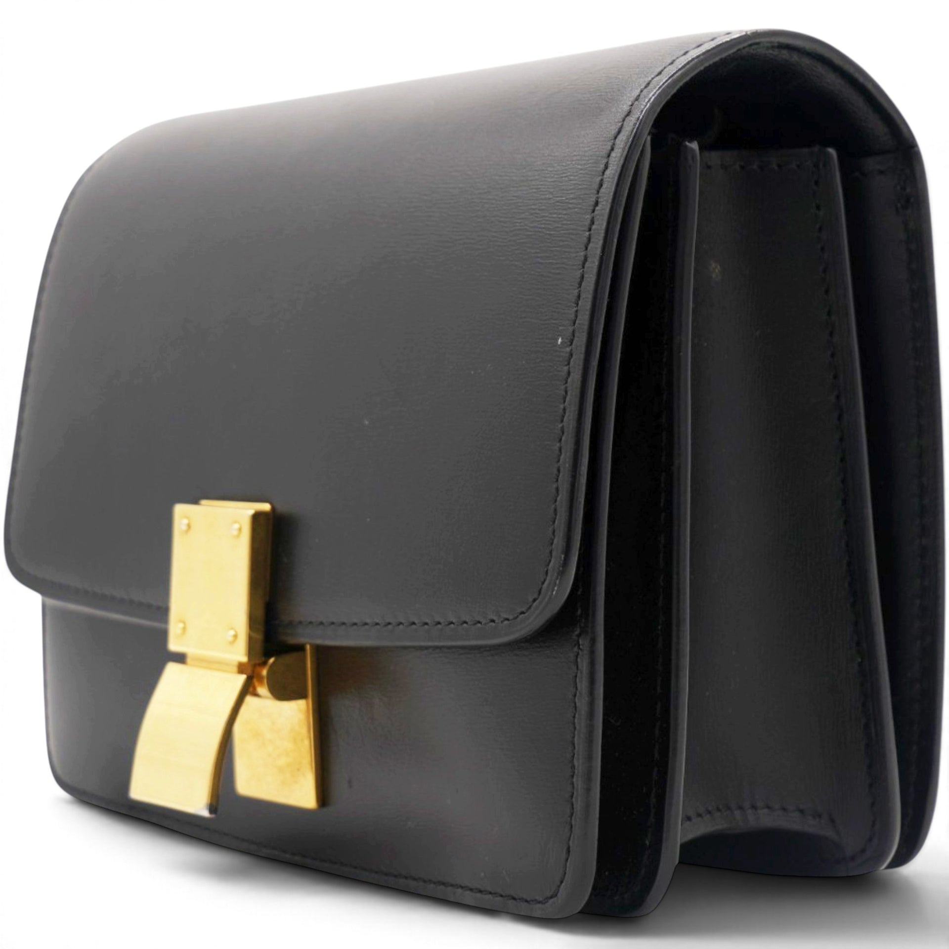 Box Calfskin Mini Classic Box Flap Bag Black