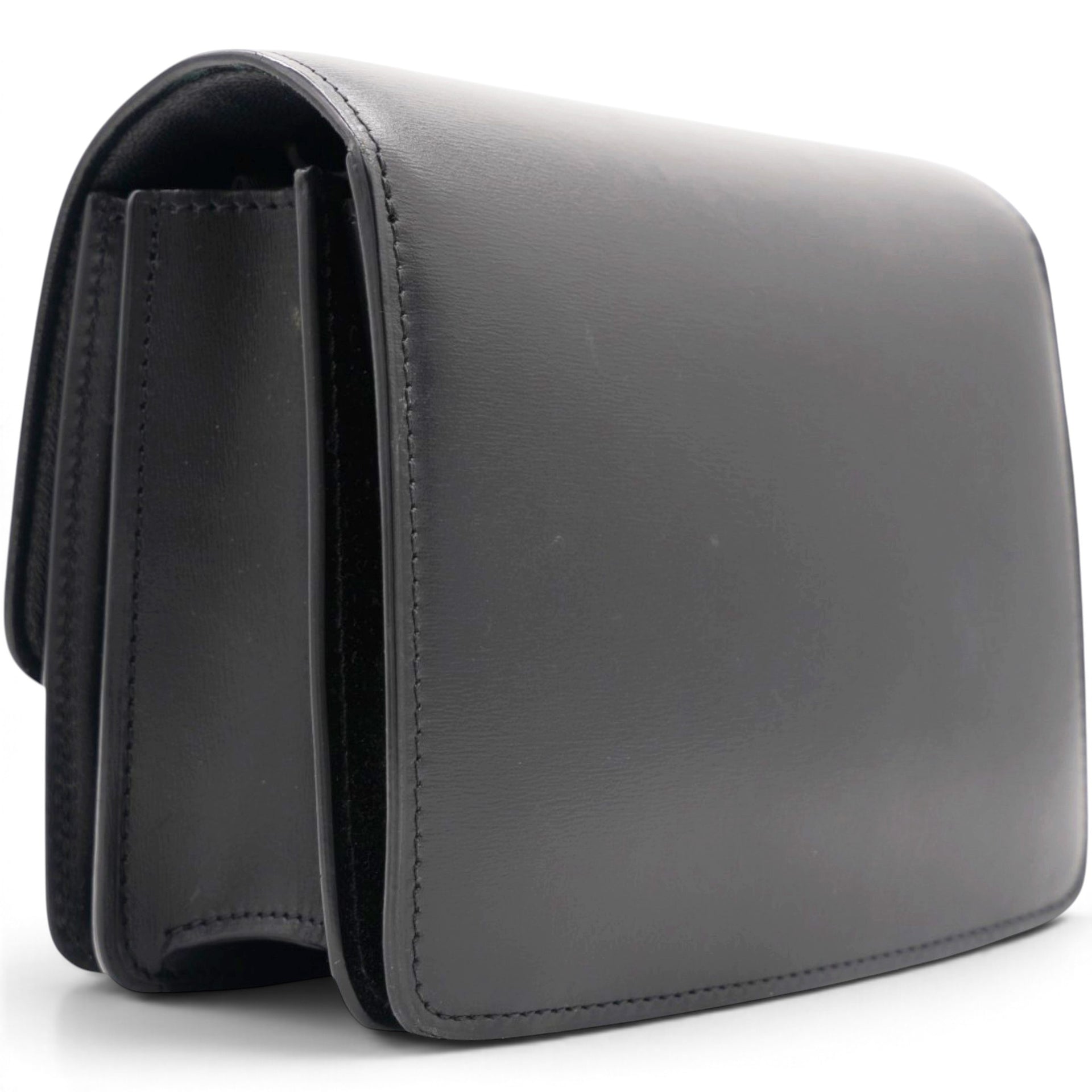 Box Calfskin Mini Classic Box Flap Bag Black