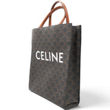 Triomphe Canvas Calfskin Small Vertical Cabas Tan