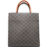 Triomphe Canvas Calfskin Small Vertical Cabas Tan