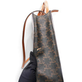 Triomphe Canvas Calfskin Small Vertical Cabas Tan