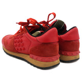 Red Studs and Suede Rockrunner Low Top Sneakers 35