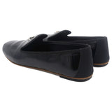 Black Leather CC Smoking Loafers 37.5
