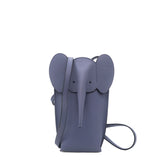 Calfskin Elephant Pouch Crossbody Bag Blue