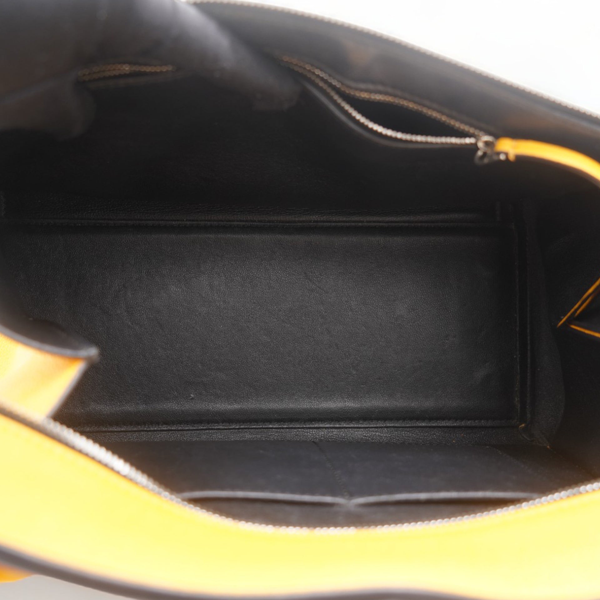 Edge Grained Leather Yellow Bag