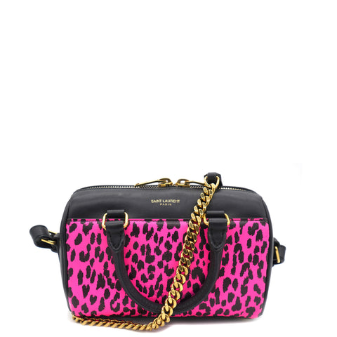 Mini Duffle Leopard Print Black/Pink。