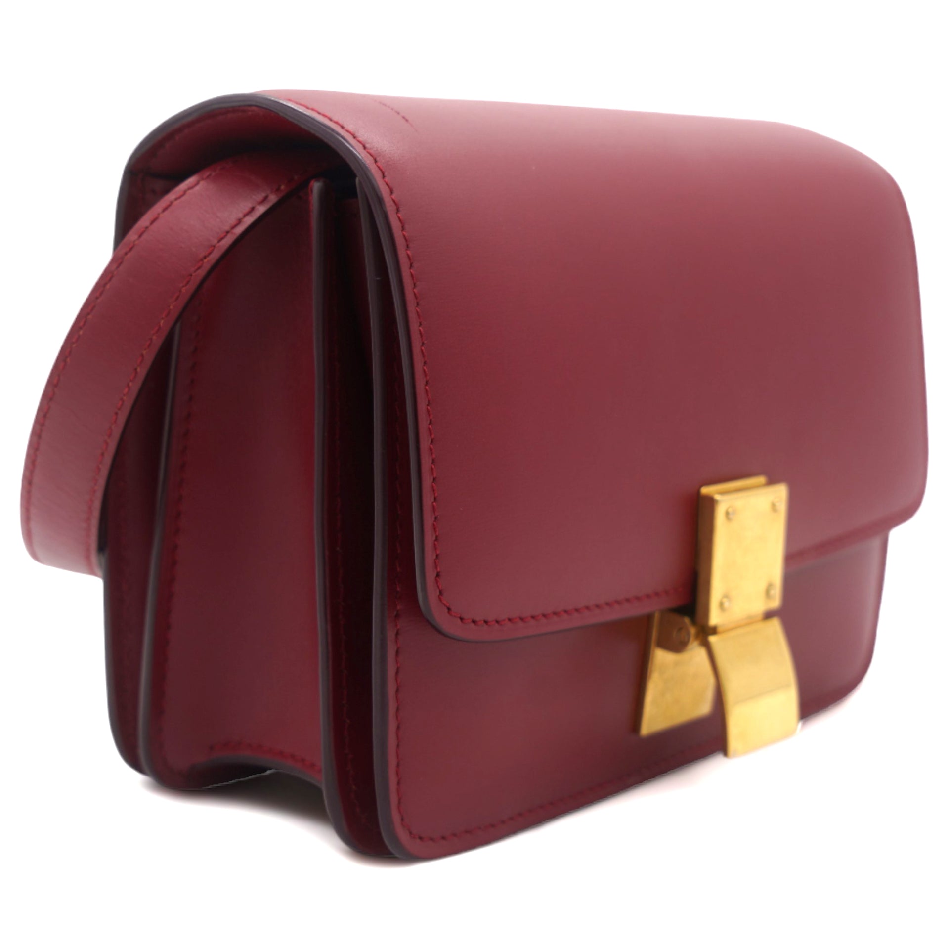 Smooth Calfskin Small Classic Box Flap Red