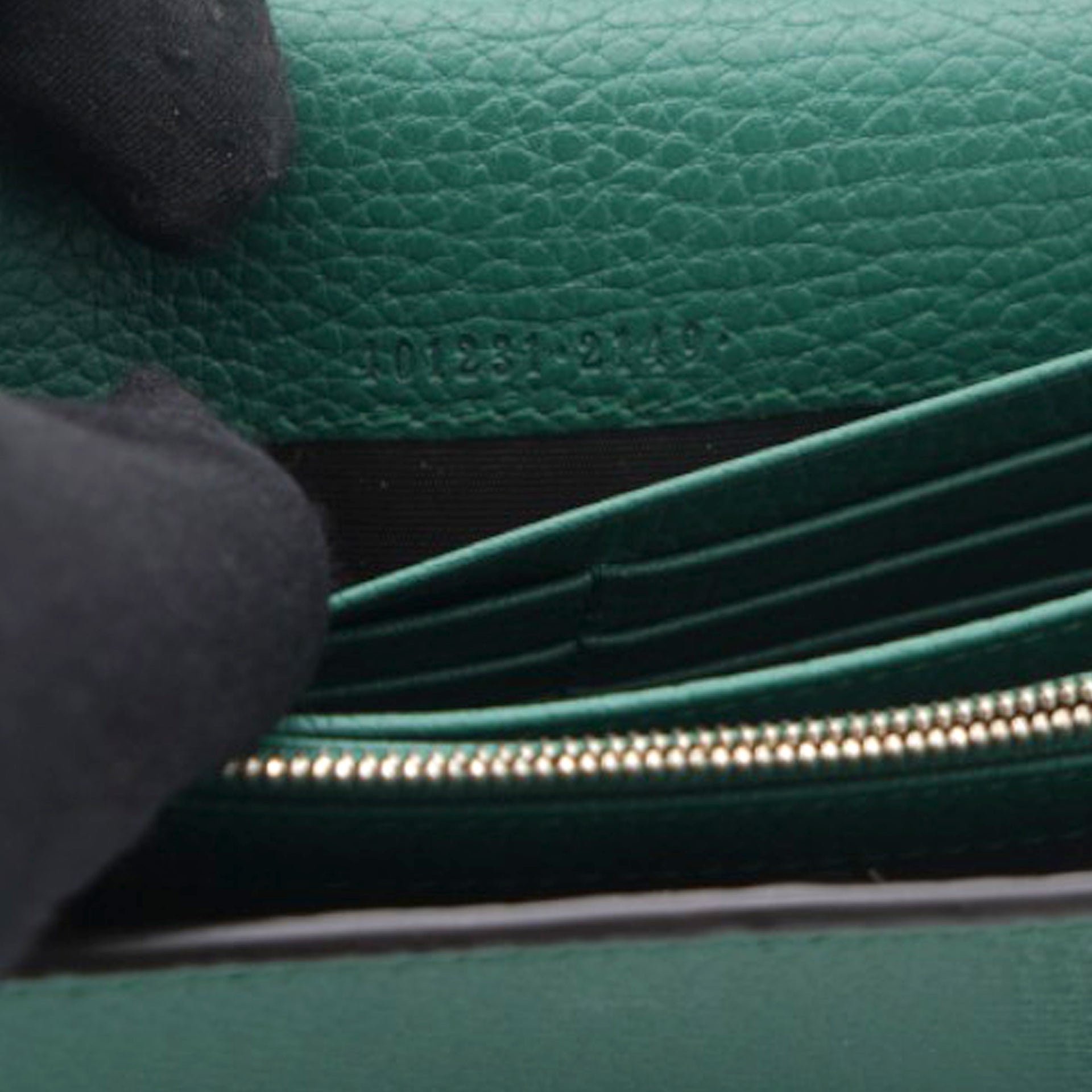 Green Leather Dionysus Wallet On Chain
