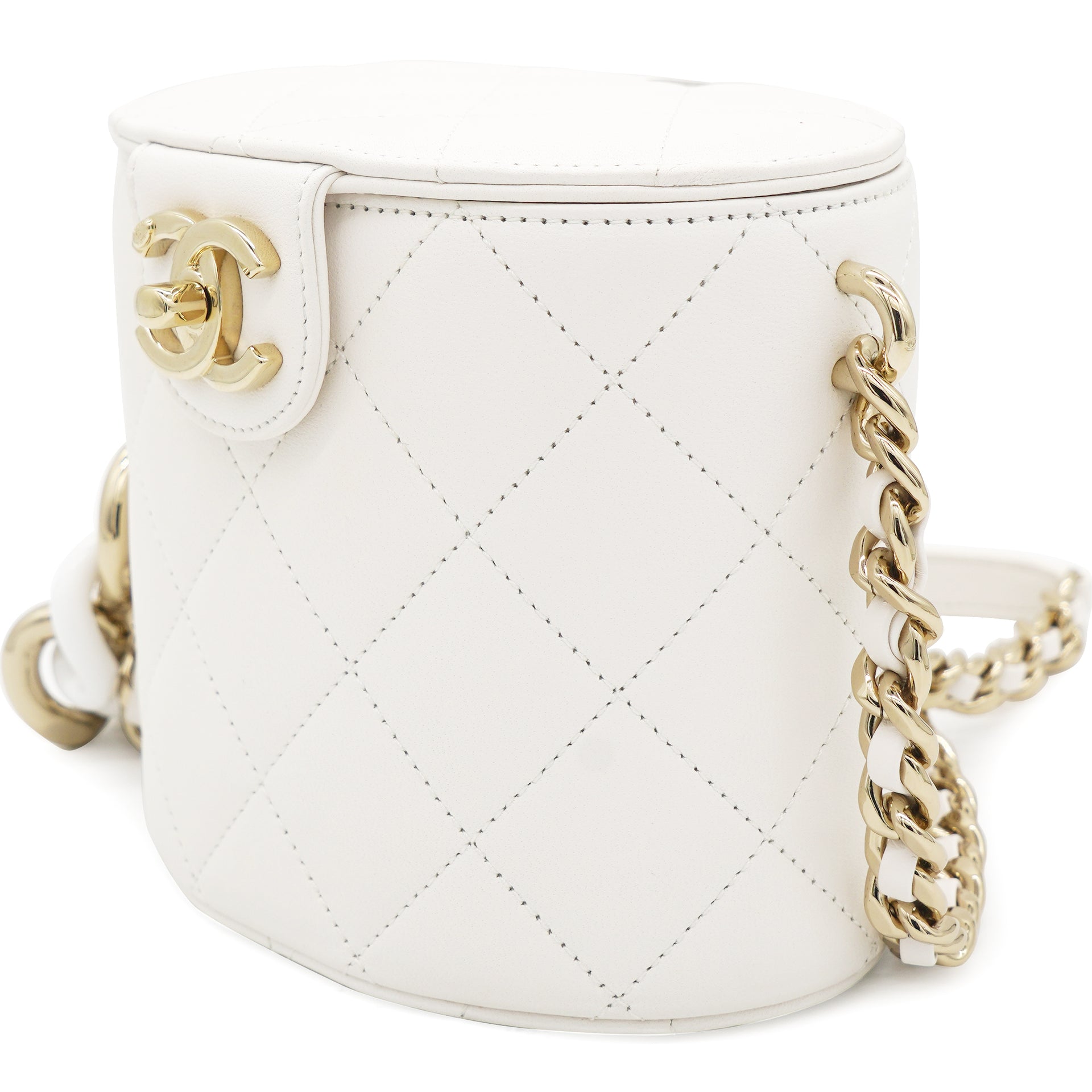 Chanel Lambskin Resin Elegant Chain Vanity Case White – STYLISHTOP