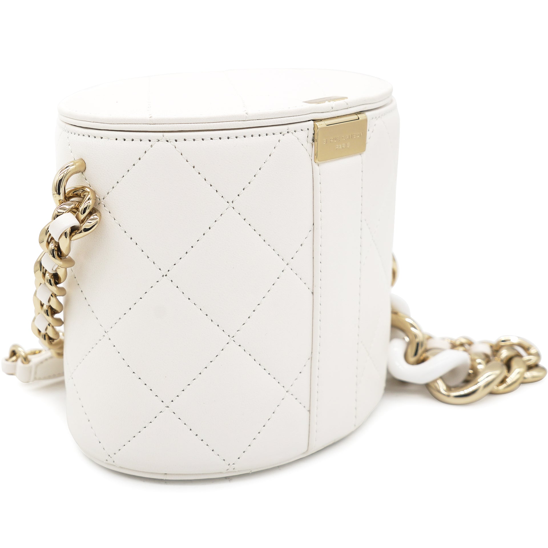 Chanel Lambskin Resin Elegant Chain Vanity Case White – STYLISHTOP