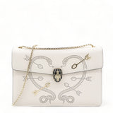 Off White Leather Studded Small Serpenti Forever Shoulder Bag