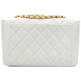 Lambskin Quilted Diana Bag White