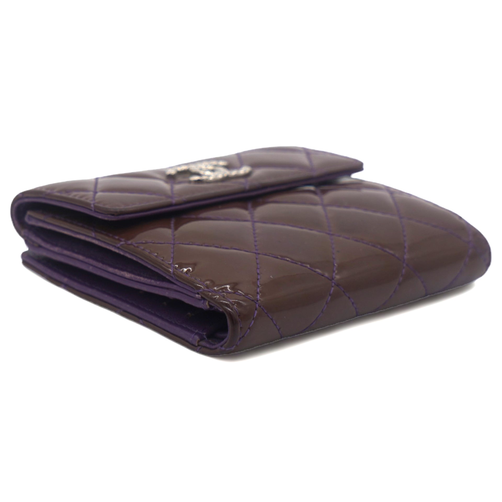 Purple Patent Classic Small Flap Wallet
