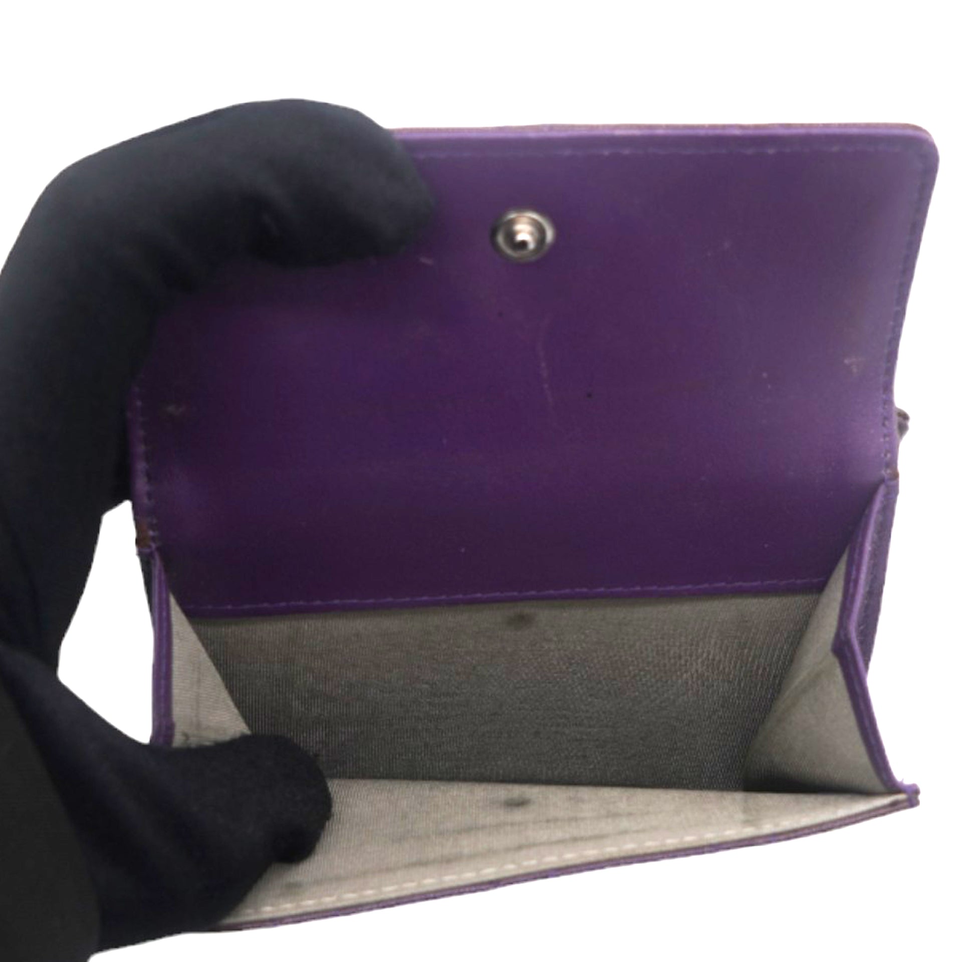 Purple Patent Classic Small Flap Wallet