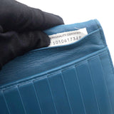 Intrecciato Nappa Leather French Long Wallet Blue