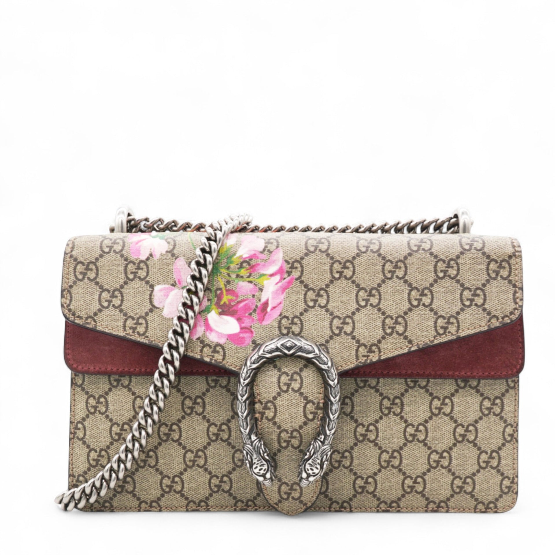 GG Supreme Monogram Blooms Small Dionysus Shoulder Bag Beige Multicolor Dry Rose