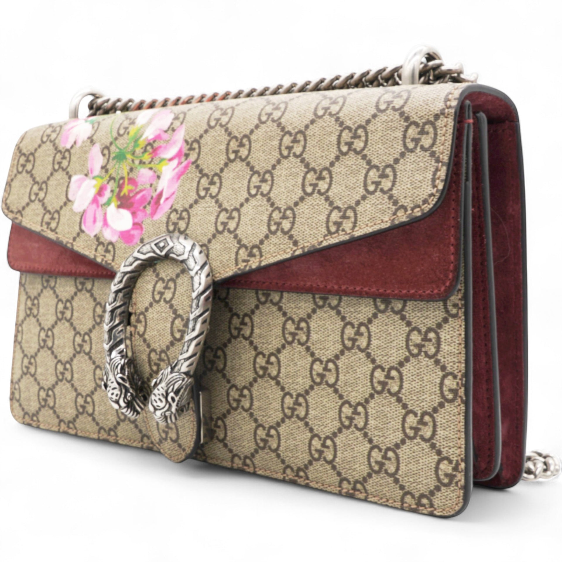 GG Supreme Monogram Blooms Small Dionysus Shoulder Bag Beige Multicolor Dry Rose