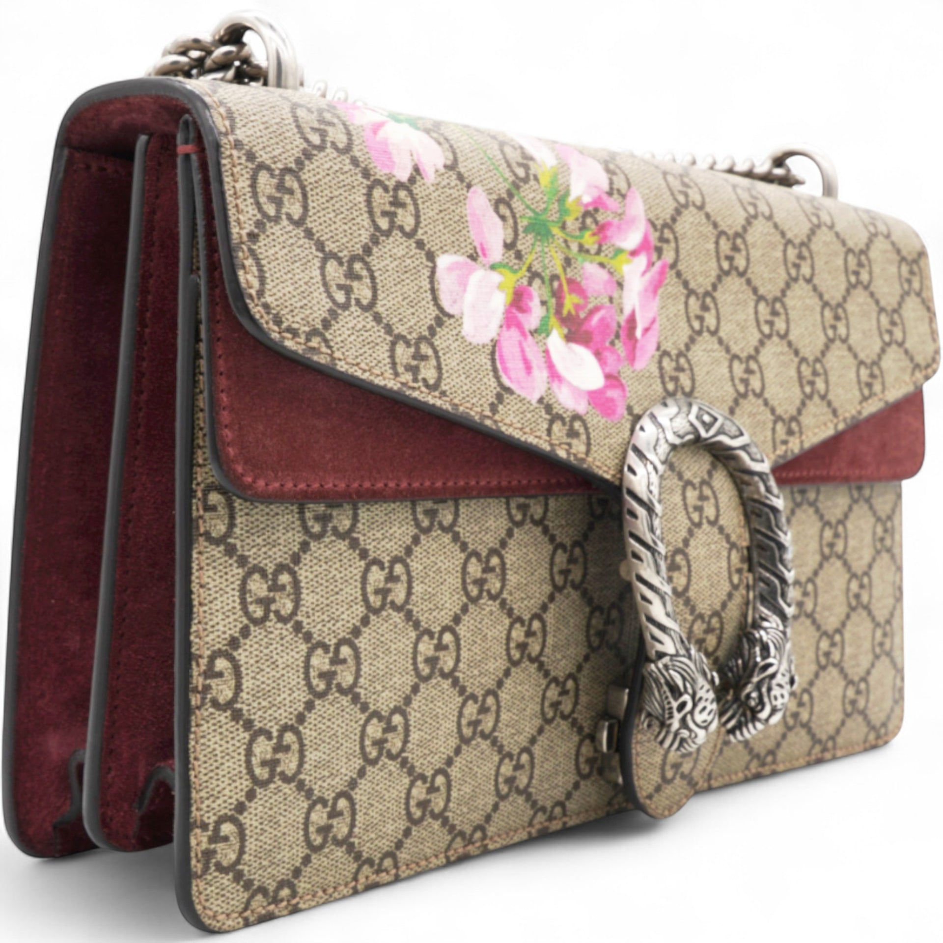 GG Supreme Monogram Blooms Small Dionysus Shoulder Bag Beige Multicolor Dry Rose