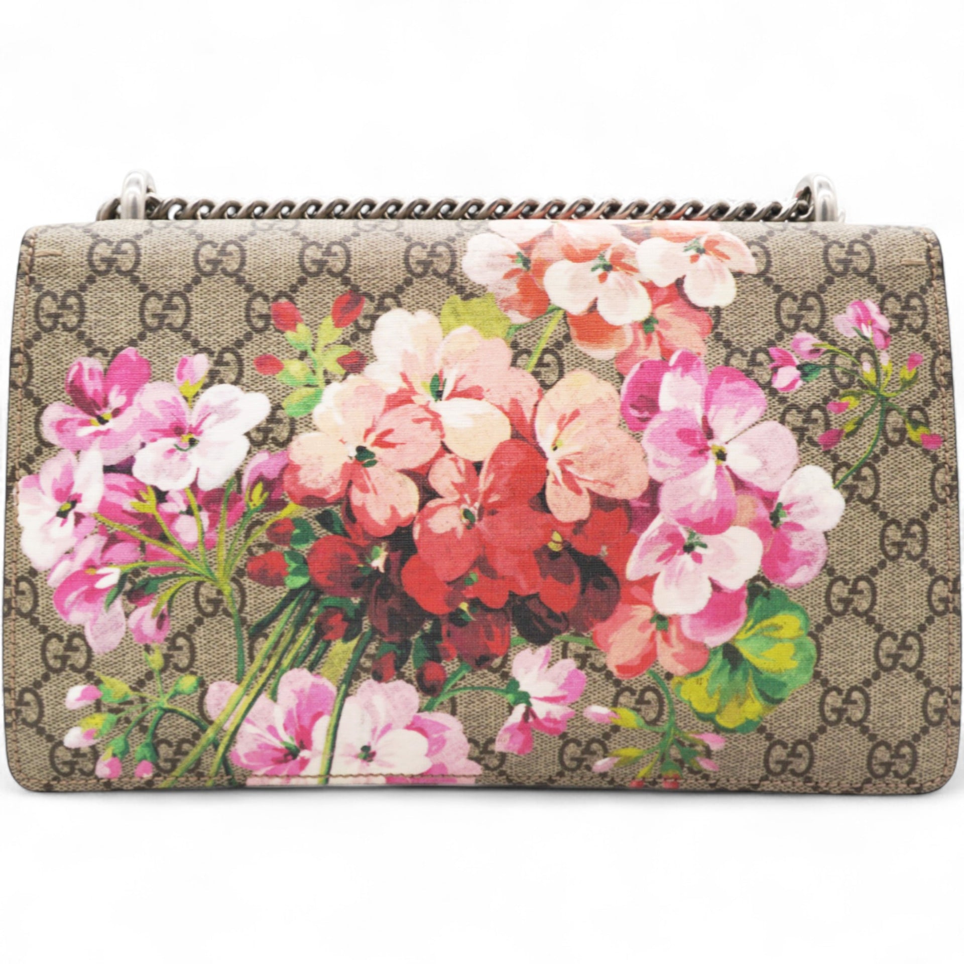 GG Supreme Monogram Blooms Small Dionysus Shoulder Bag Beige Multicolor Dry Rose