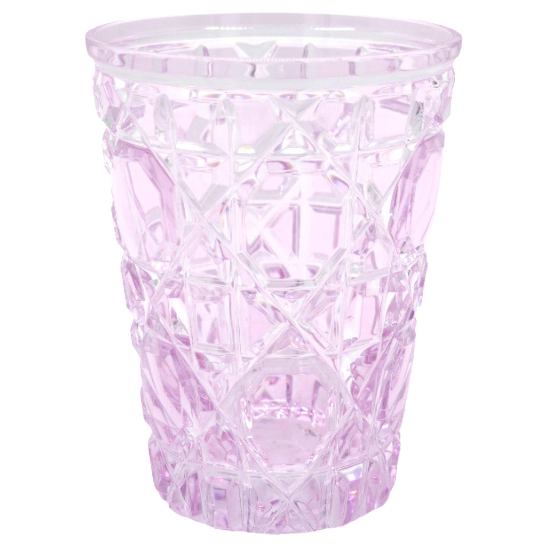 Water Glass Pink Cannage
