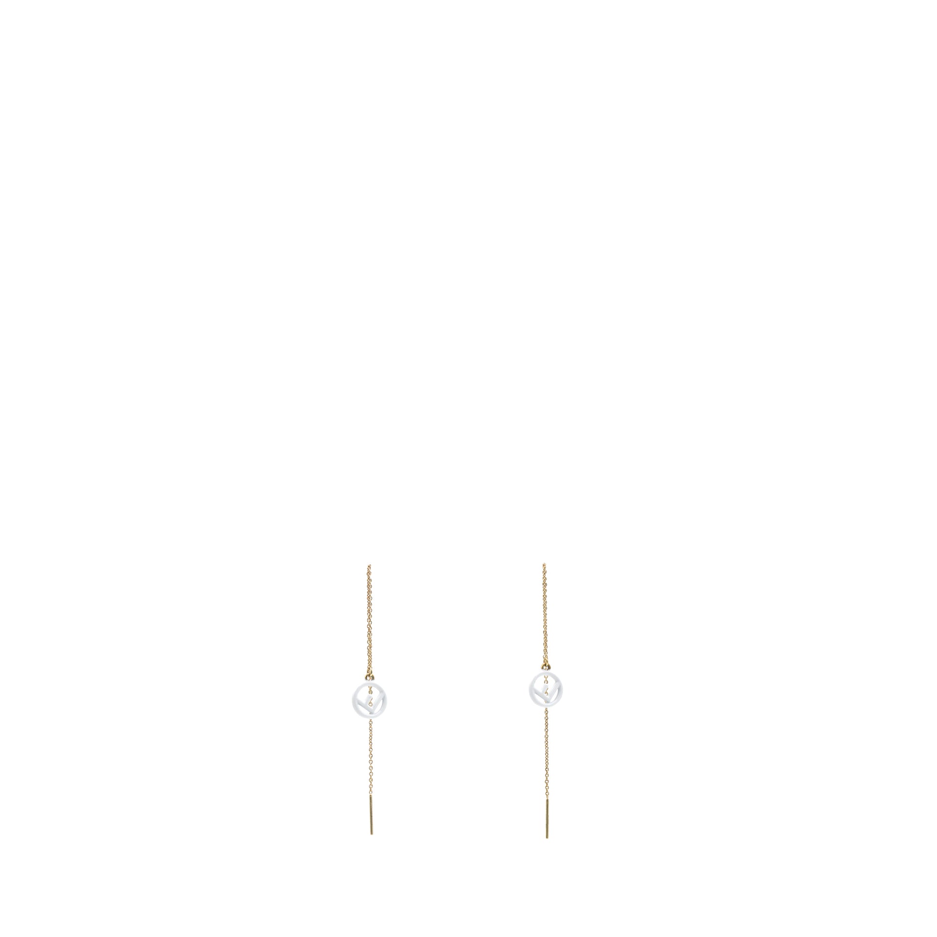 F Is Earrings In Gold And White