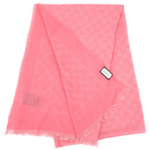 Gucci GG Monogram Cotton-Blend Jacquard Scarf Peachy Pink – STYLISHTOP