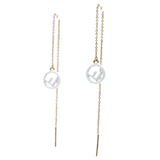 F Is Earrings In Gold And White