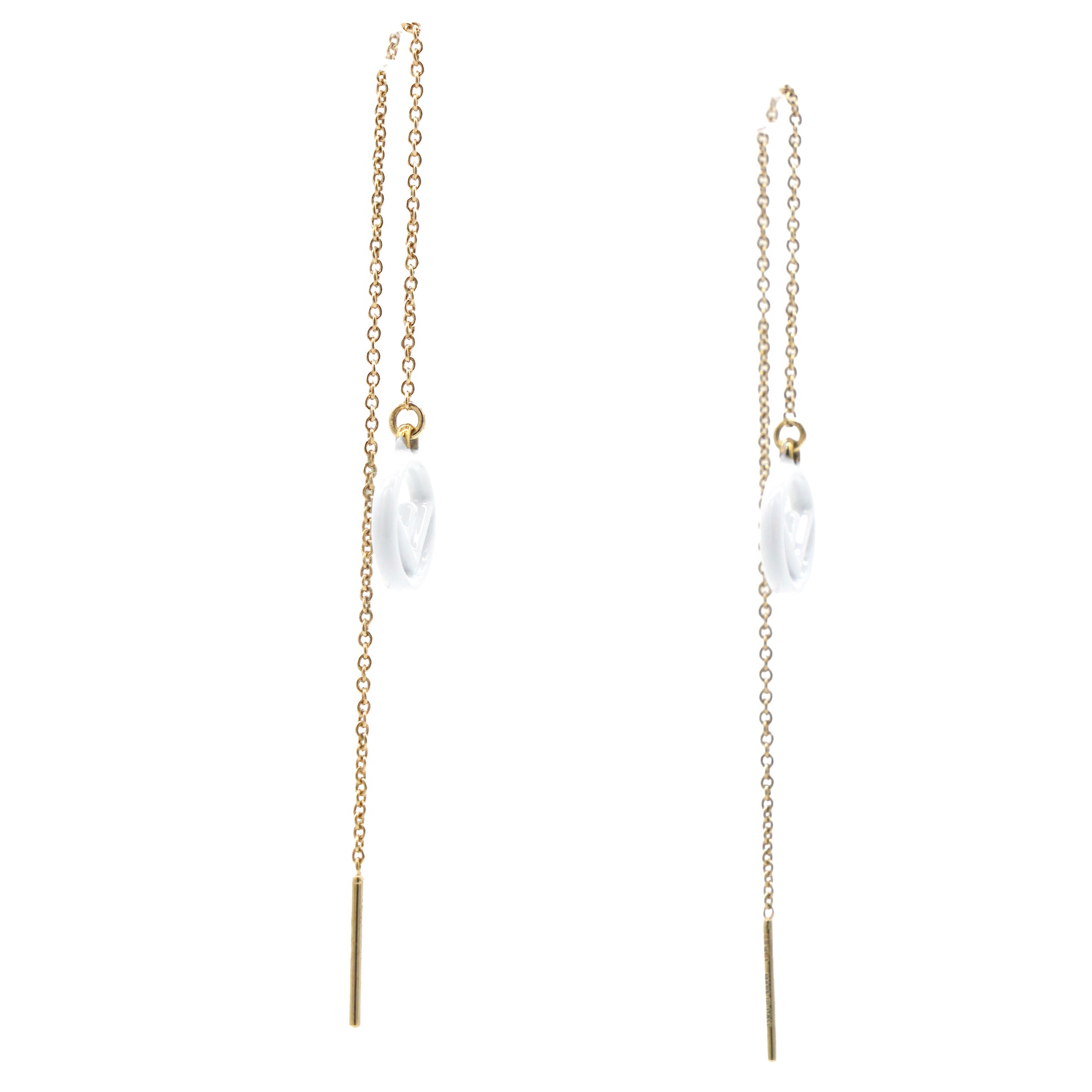 F Is Earrings In Gold And White