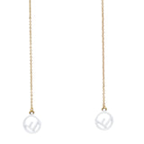 F Is Earrings In Gold And White