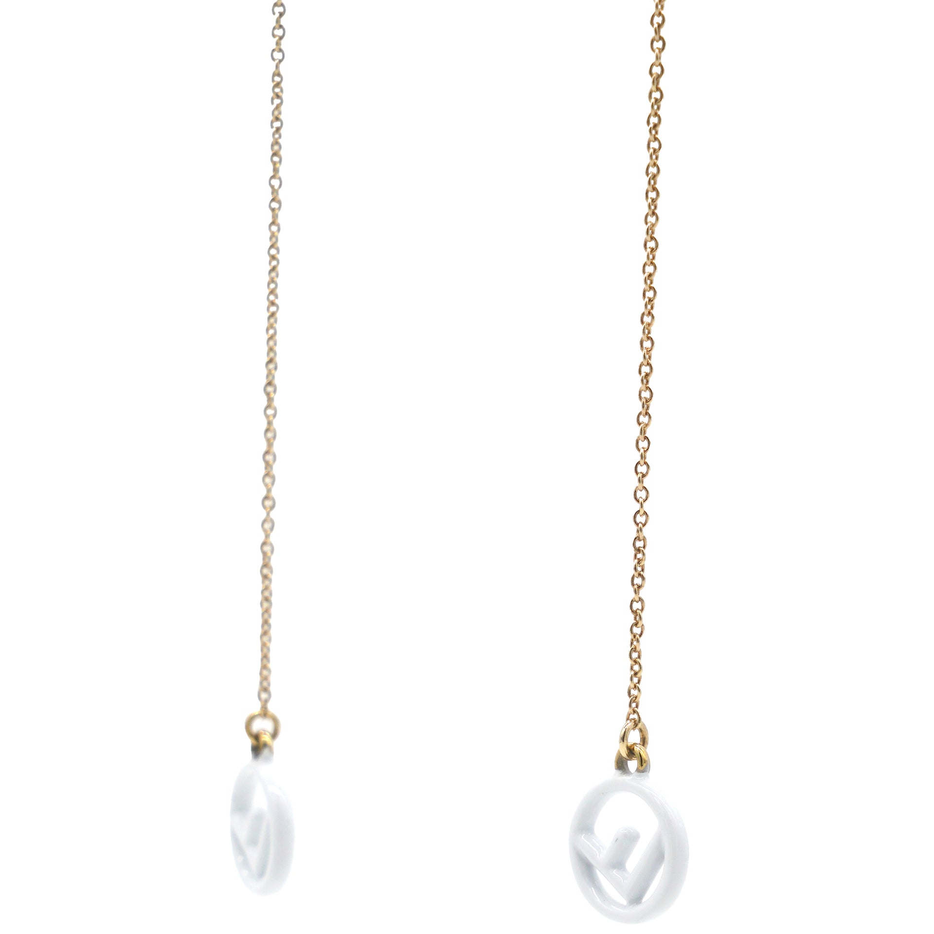 F Is Earrings In Gold And White