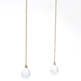 F Is Earrings In Gold And White