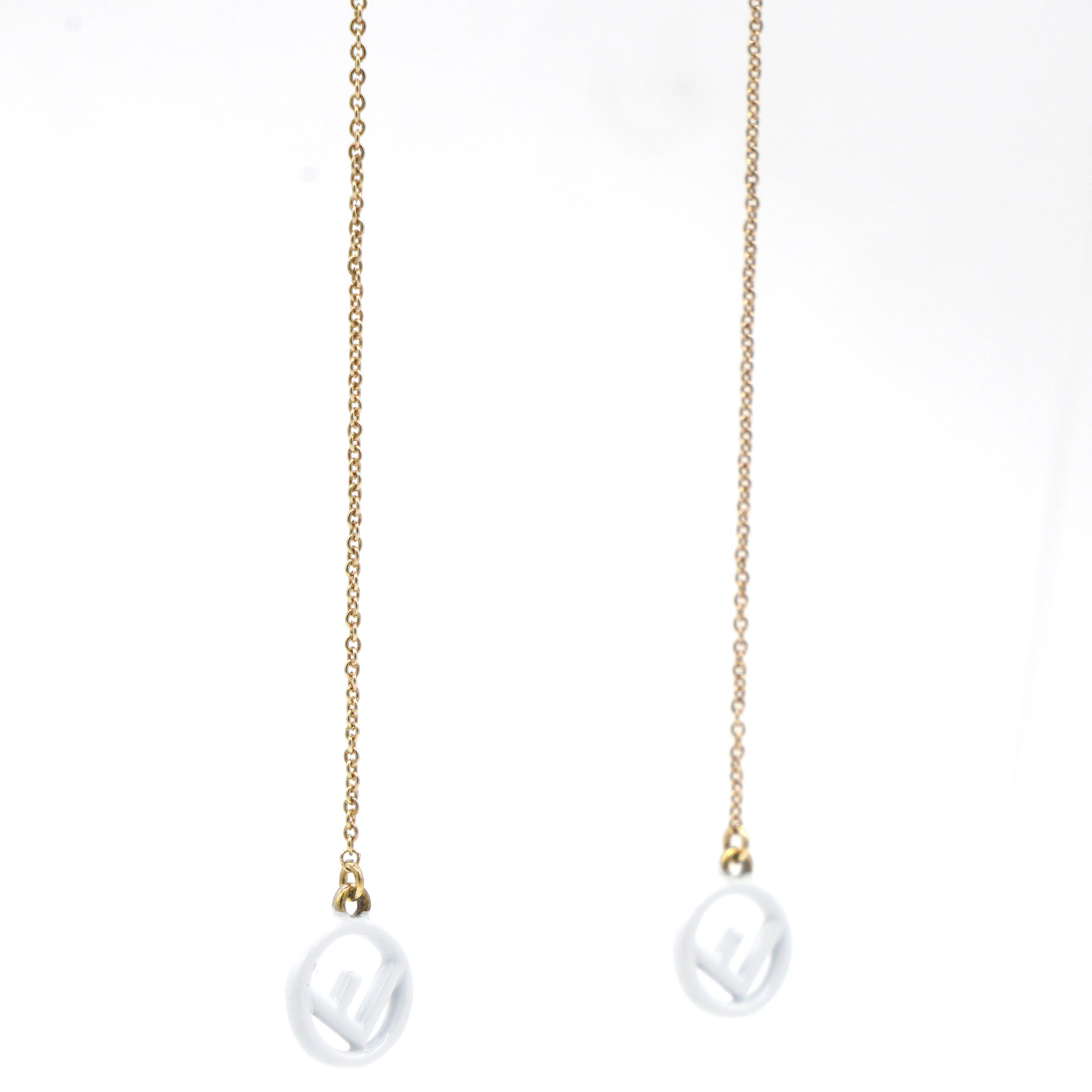 F Is Earrings In Gold And White